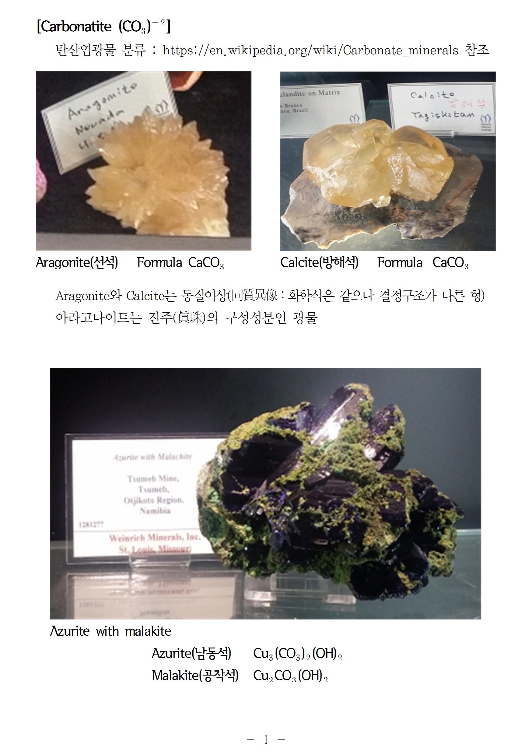 탄산염광물011.jpg : Min 자연사 연구소 탐방후기(규산염_탄산염광물)