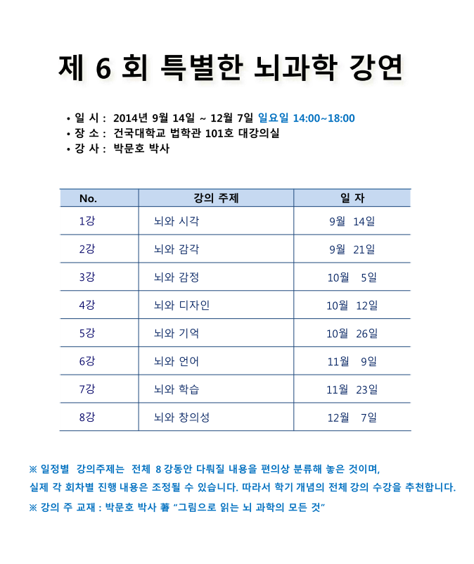 제6회 특별한 뇌과학 (2014-8-11).png : 제 6회 특별한 뇌과학 등록 안내