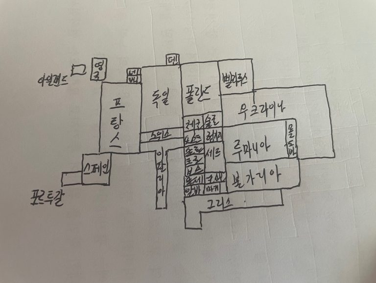 서유럽 지도를 외우며